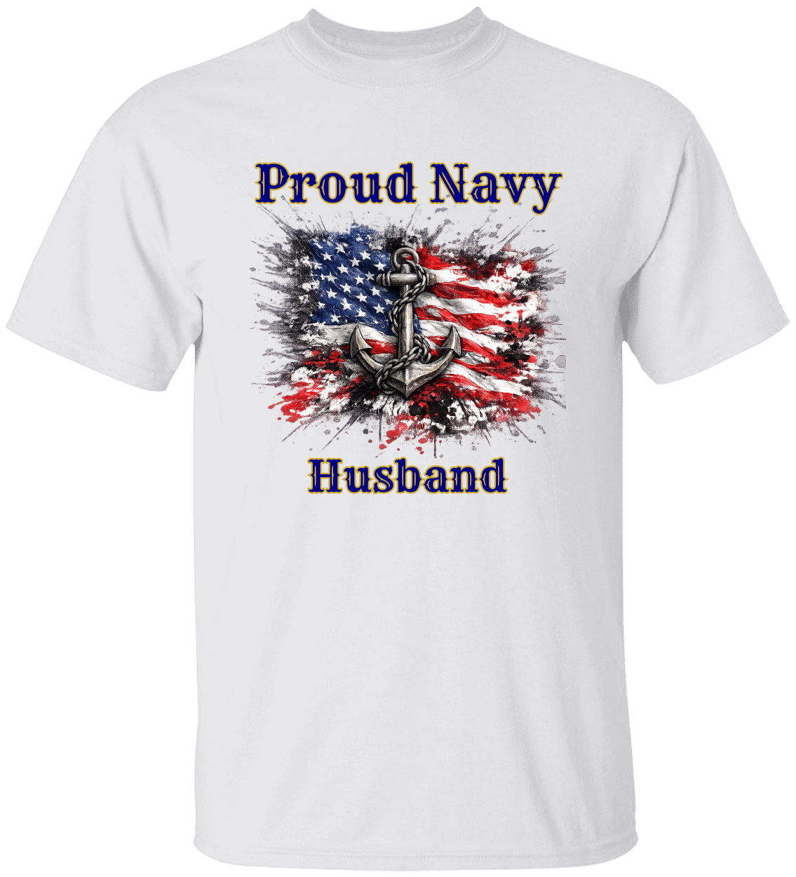 Personalized Proud Navy Family Shirt – Anchor American Flag Military Tee for Mom, Dad, Wife, Husband, Sister or Brother