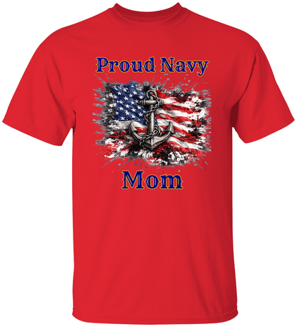 Personalized Proud Navy Family Shirt – Anchor American Flag Military Tee for Mom, Dad, Wife, Husband, Sister or Brother