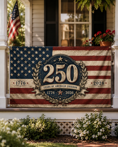 America 250th Anniversary Flag Banner – 1776–2026 Patriotic Celebration Decor