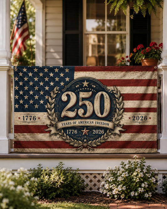 America 250th Anniversary Flag Banner – 1776–2026 Patriotic Celebration Decor