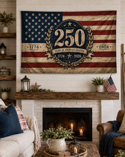 America 250th Anniversary Flag Banner – 1776–2026 Patriotic Celebration Decor