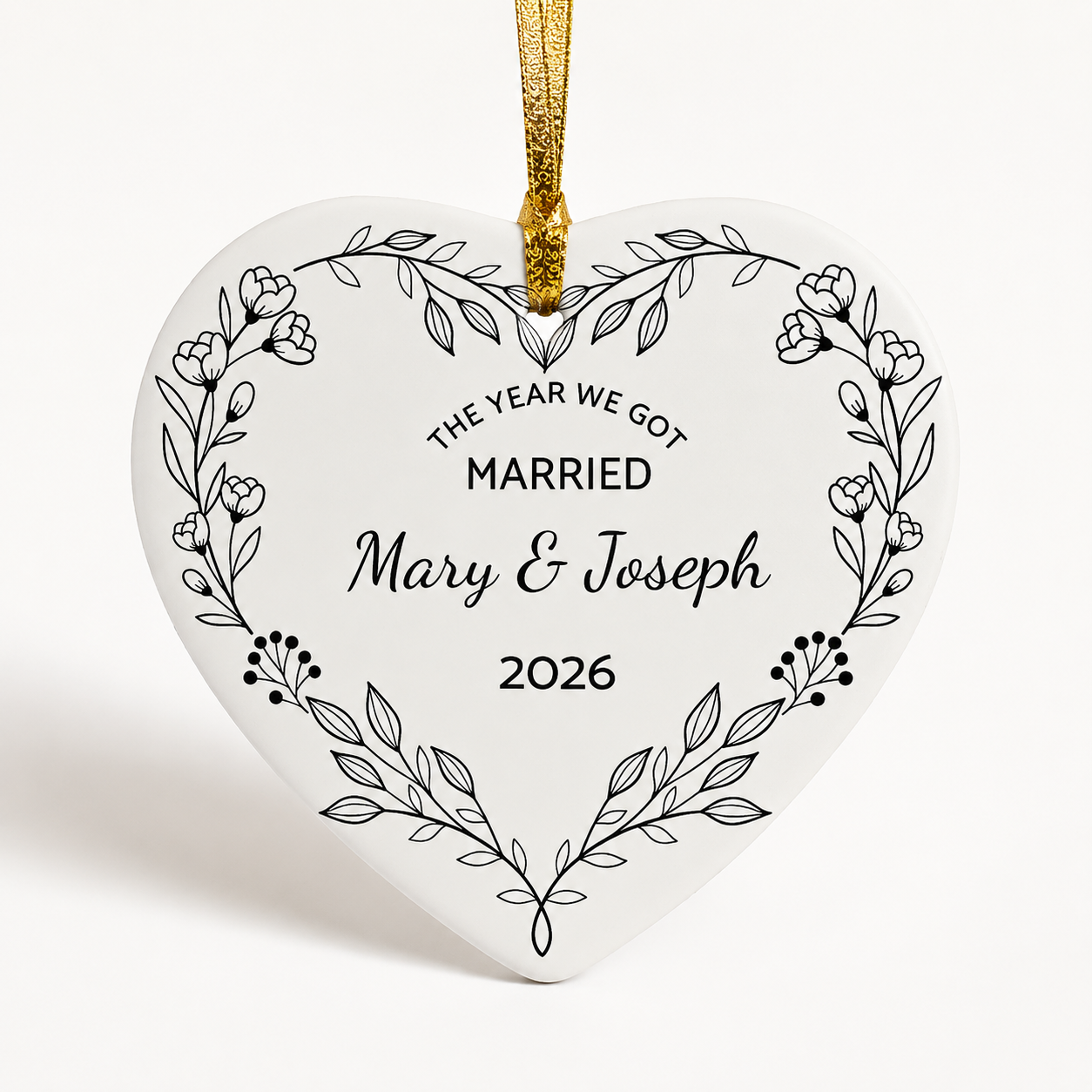 Personalized Wedding Christmas Ornament – The Year We Got Married Keepsake